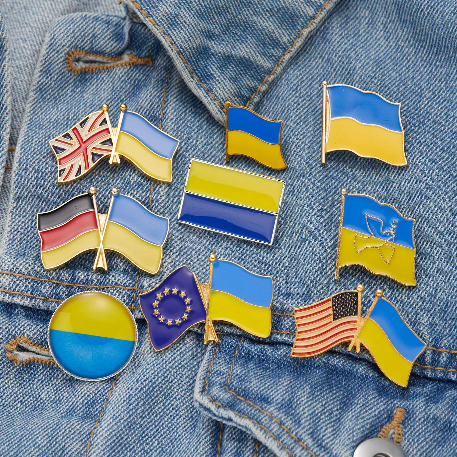 Ukraine Multilayer Leather Bracelets Ukrainian Flag Charm Bangle for Women Men leather bracelet