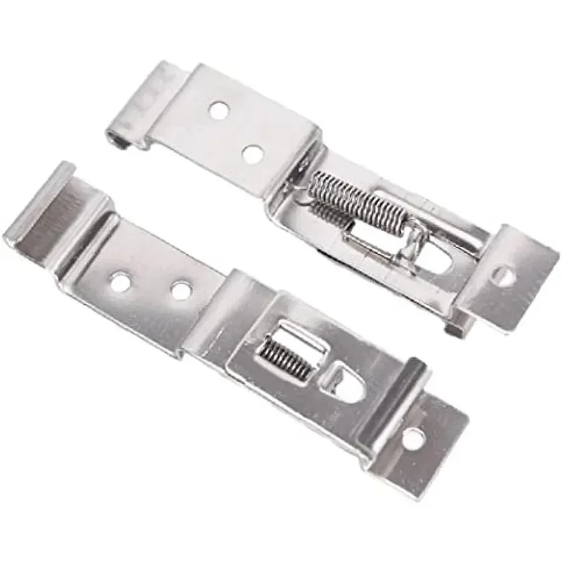 

2PCS Rectangular Car License Plate Spring Loaded Stainless Steel Bracket Cars Frame Holder Clamps Trailer Number Plate Clips