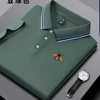 Polo brodé à manches courtes pour hommes, haut décontracté, à la mode, respirant, confortable et polyvalent, nouvelle collection 6