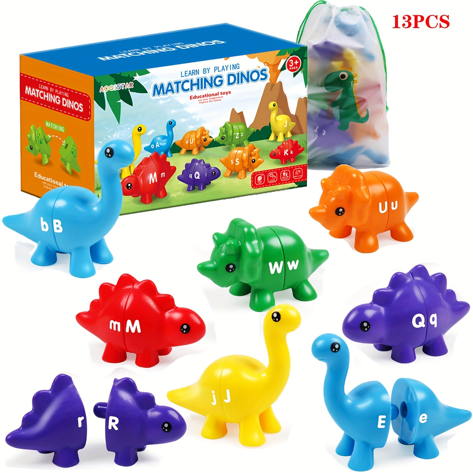 AIUAZA Children's early education dinosaur letter matching toys number counting pattern matching cognitive teaching aids