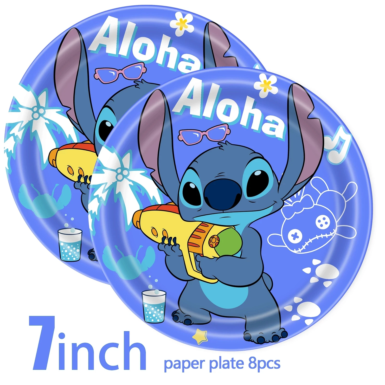 

Stitch Birthday Party Supplies Cake Topper Bags Pulling Cartoon Animation Children's Balloon Decoration Articles For Kids Favors