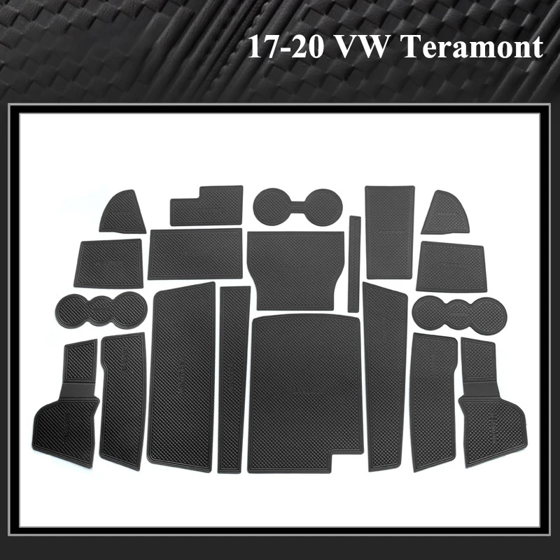 

Anti-Slip Gate Slot Mat For VW Volkswagen Teramont Atlas 2017 ~ 2020 Door Groove Pad Leather Coaster Auto Interior Accessories