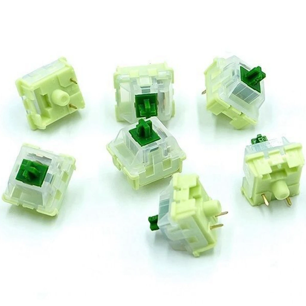 Interruptor de Teclado Linear Verde Matcha Teclado Mecânico Interruptores Personalizados Tampa Transparente Lubrificação do Fabricante Pinos 45g