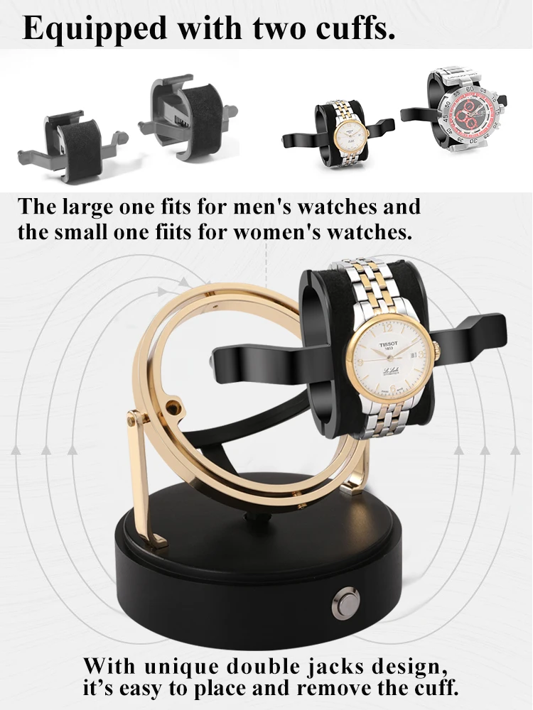 Luxury Automatic Watch Winder Box for Mechanical Watches, Metal Case Storage Display Or... - SKU LAWW1212 - UGI Packaging