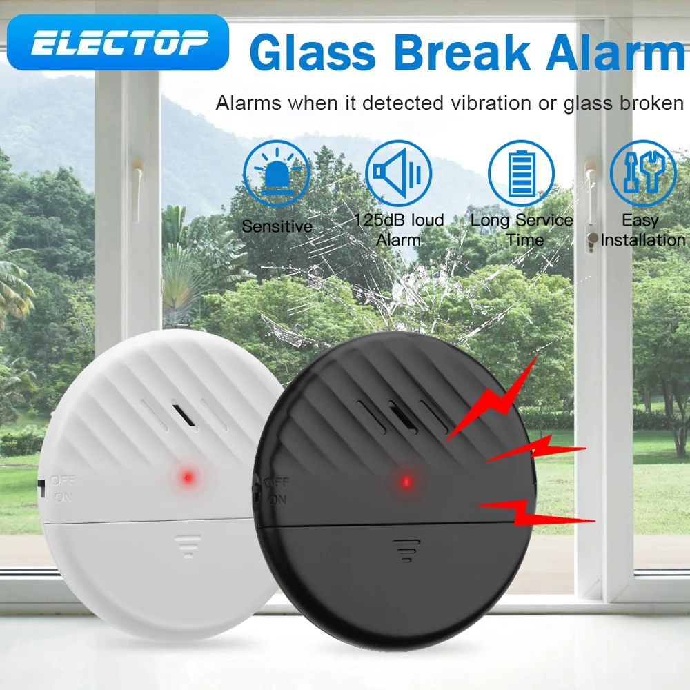 ELECTOP125dBDoorWindowVibrationSensorAlarmWirelessHomeSafety