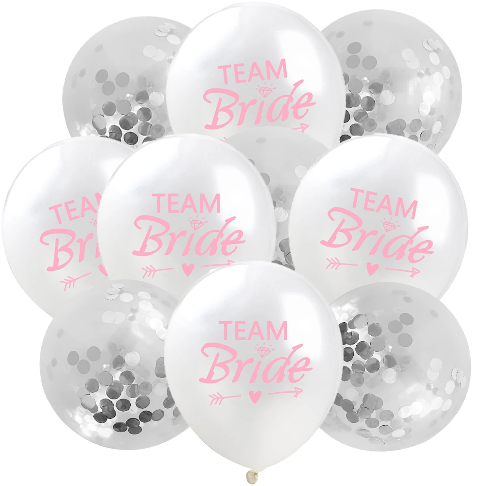 Description Picture 6 of item10Pcs Rose Gold Team Bride Latex Confetti Balloons Hen Bachelorette Party Decoration Bride To Be Bridal Shower Supplies Wedding