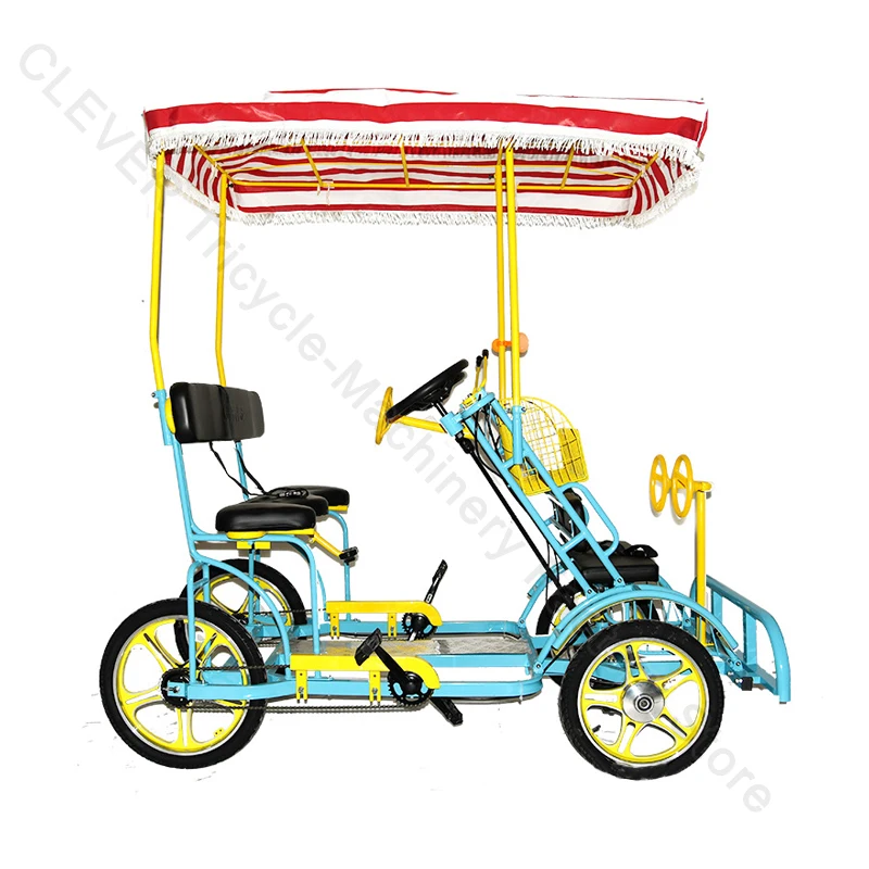 Quad Bike Tandem Bicycle Four Wheels Surrey Bicycle For Lover
