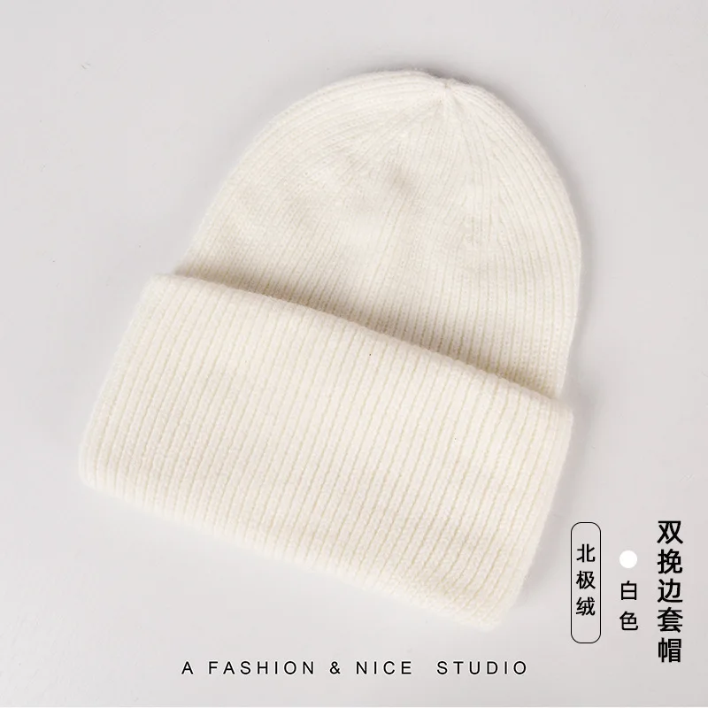 Winter Unisex Wool Hat Loose Big Head Circumference Knitted Hats Women's Korean Warm Oversized Skullies Beanies Christmas Gift