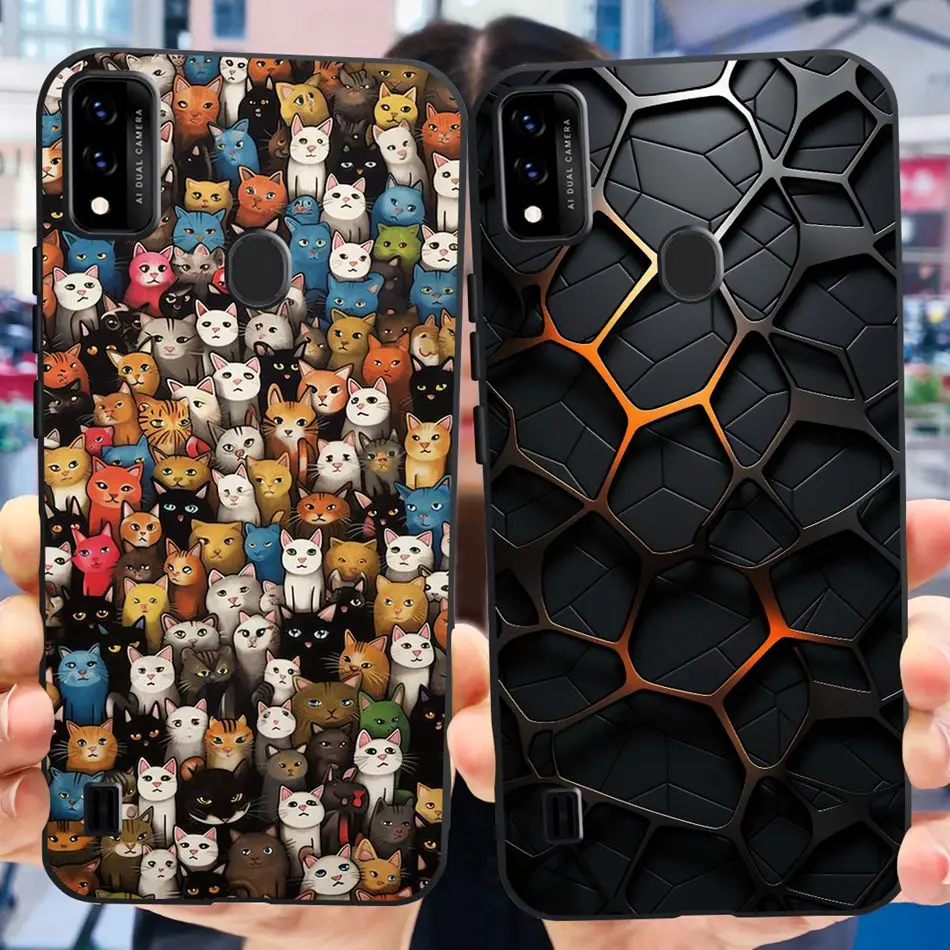Fashion Cool Pattern Black Silicone Soft Phone Case