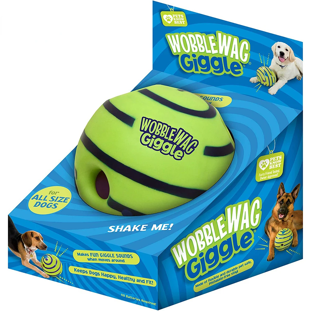 Wobble Wag Giggle Glow Ball Interactive Dog Toy Fun Giggle Sounds When