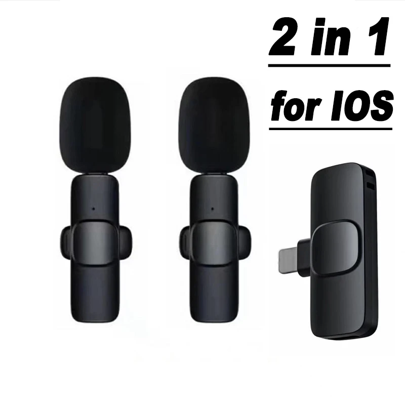 휴대용 무선 라 발리에 마이크 오디오 비디오 녹화 미니 마이크 라이브 방송 소음 감소 마이크 iPhone 안드로이드 용