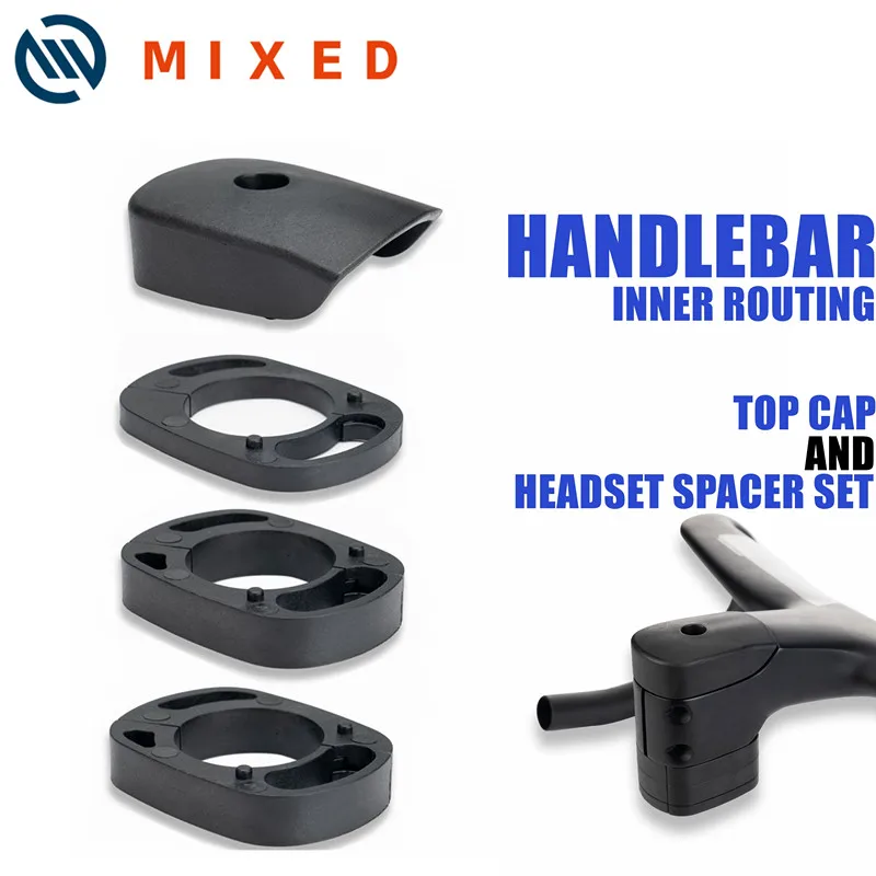 Mixed Handlebar Spacer Set For 28.6mm Fork Integrated Bar Headset Washer Plastic Stem Cover 5D Carbon Handlebar 4pcs bicycle accessories bicycle handlebar