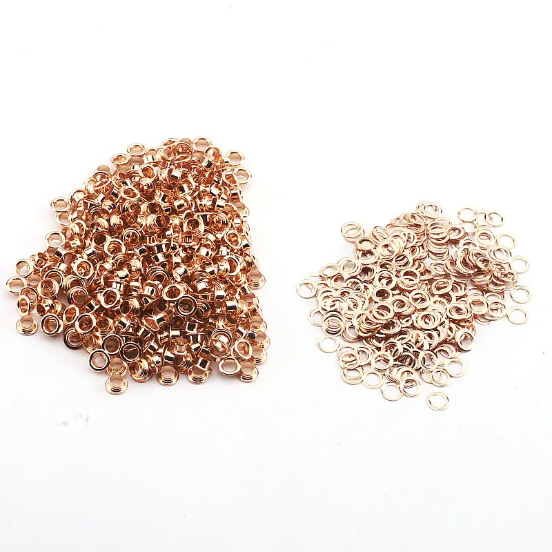 Eyelet Grommet Ring Eyelet Grommet Ring Kit Grommet Eyelet Kit Screw Back Eyelets Metal Eyelet Buttons 400 Sets 4.5mm Rose gold Tone Shoelace Eyelets Garments Grommets Shoes Supplies High Quality Sewing Crafts Accessories
