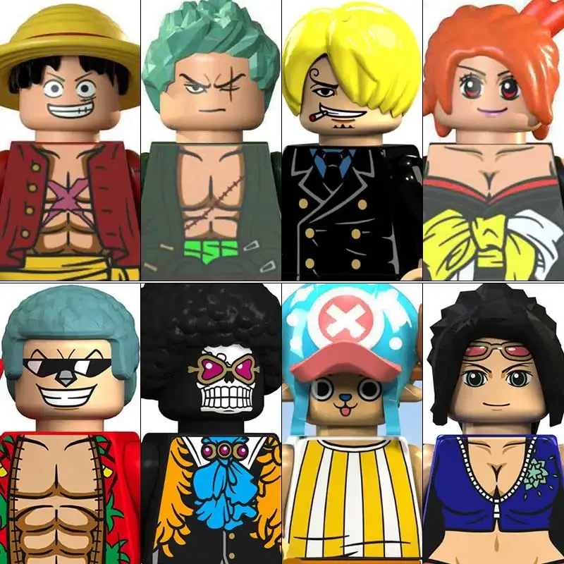 One Piece Mini Buliding Blocks Figures Luffy Zoro Anime Action Figures Heads Series Educational Kids Toys Birthday Gifts new mini buliding blocks movie series head bricks action figures educational toys for kids gifts constructor kt1055