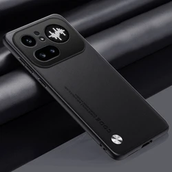 Premium PU Leather Shockproof Lens Protection Hard Case Cover for Nothing Phone (4a) Pro (Black)