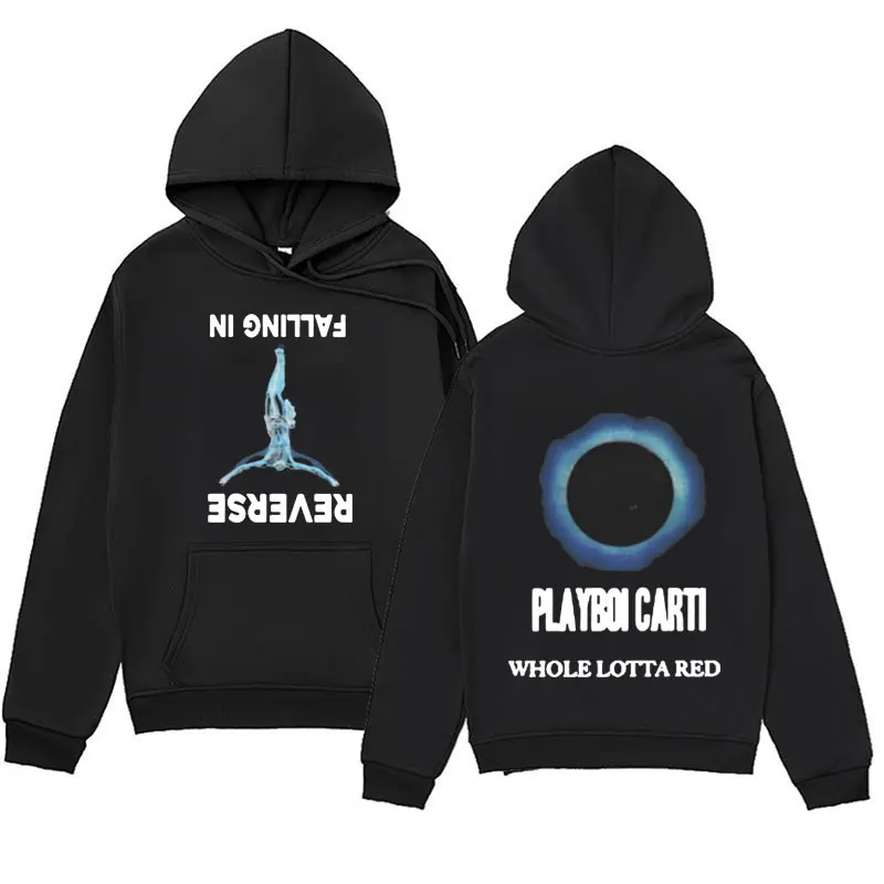 

Rapper Playboi Carti Falling in Reverse Whole Lotta Red Hooded Men Women Vintage Hip Hop Y2K Sweatshirt Casual Hoodie Streetwear