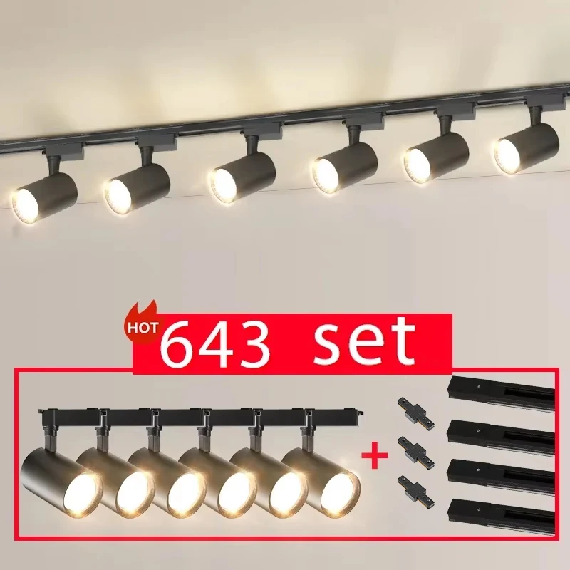 Track Light Spotlight Set 220V COB 12/20/30/40W for Home Kitchen ceiling track light