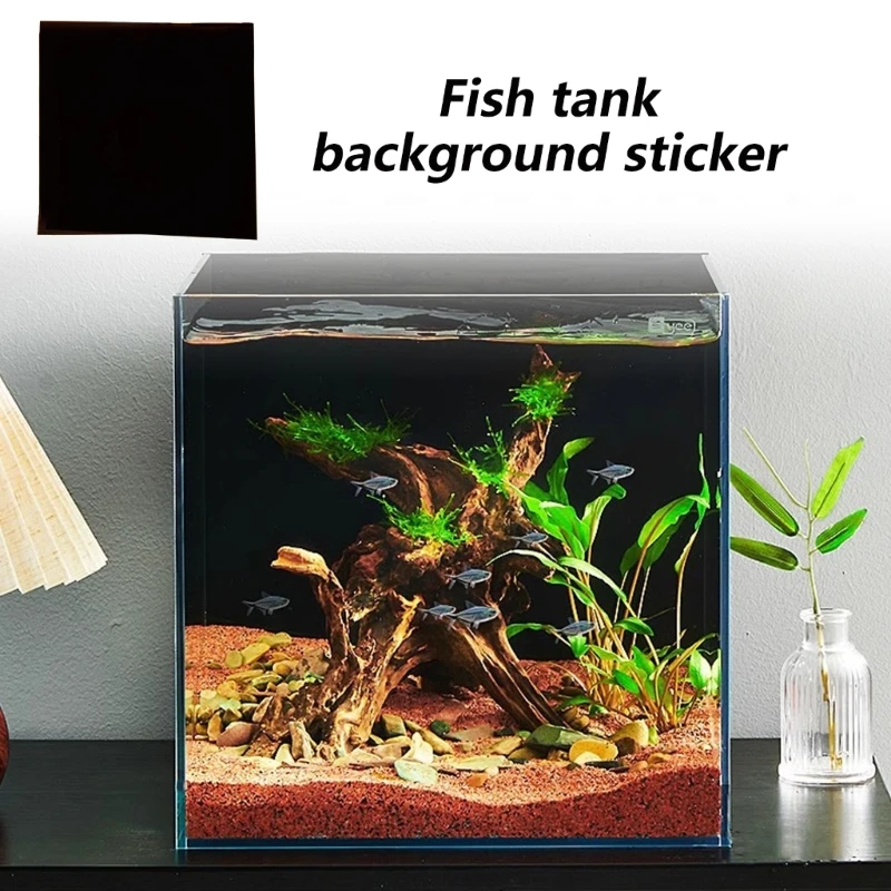 Black Aquarium Background Glass Decorative Film Easy Installation Wallpaper Black Fish Tanks Background Sticker Backdrop fish tank decorations aquarium ornaments fish tank backdrop aquarium sticker