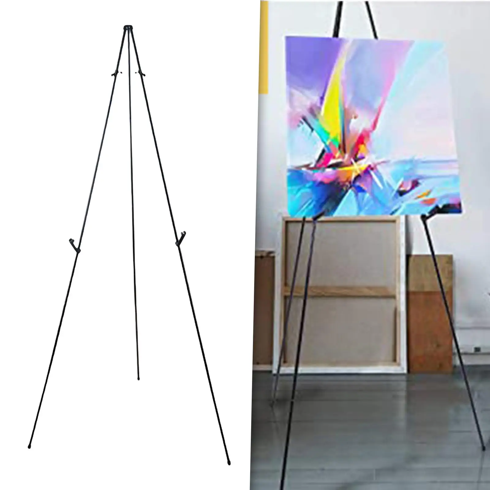65" Easel Adjustable Display Holder Portable Tripod Stand with Buckle Easy Up Instantly Collapses