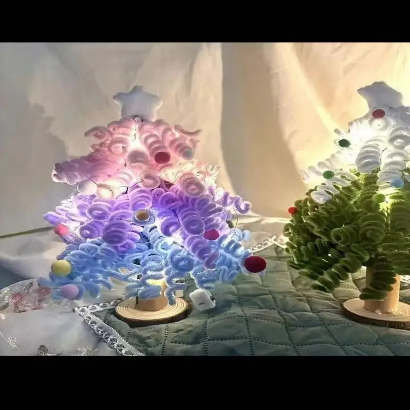 New Year Gift DIY Christmas Tree Set Children Home Bedroom Party Crafts Decorative Desktop Ornament for Xmas