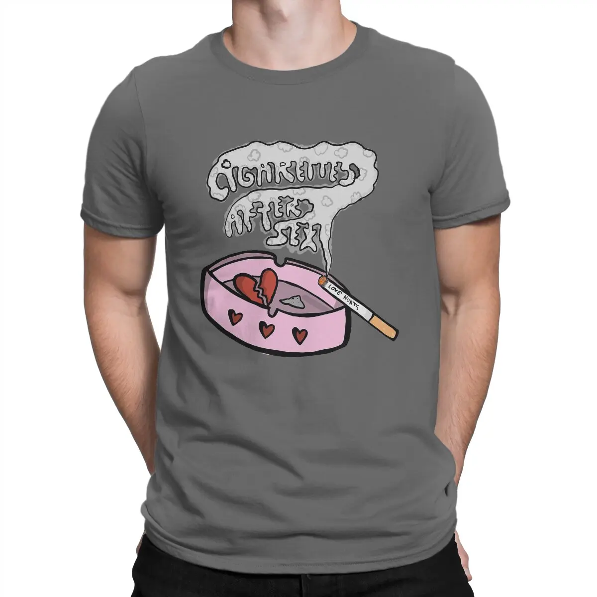 thumbnail image 1 of Camisetas de algodón puro para hombre, camisetas de cuello redondo, camisetas rosas A-Ariel de manga corta para adultos., 1 of 7