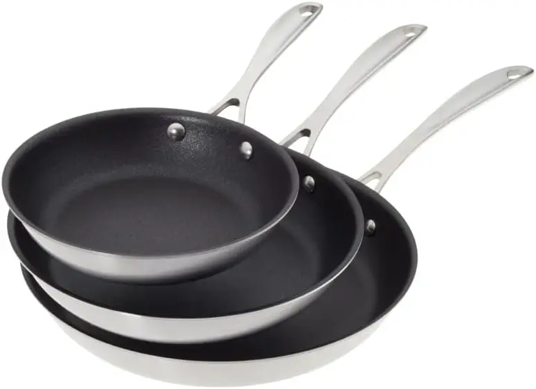 Frying Pan Set, Includes 8 inch, 10 inch, 12 Stainless Steel