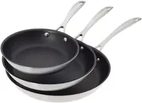 Frying Pan Set, Includes 8 inch, 10 inch, 12 inch, Stainless Steel 1