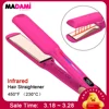 Infrared Hair Straightener Curler Titanium Plate Fast Heating Flat Iron 230℃ / 450°F Professional Salon Styling Tool 110V-240V 1