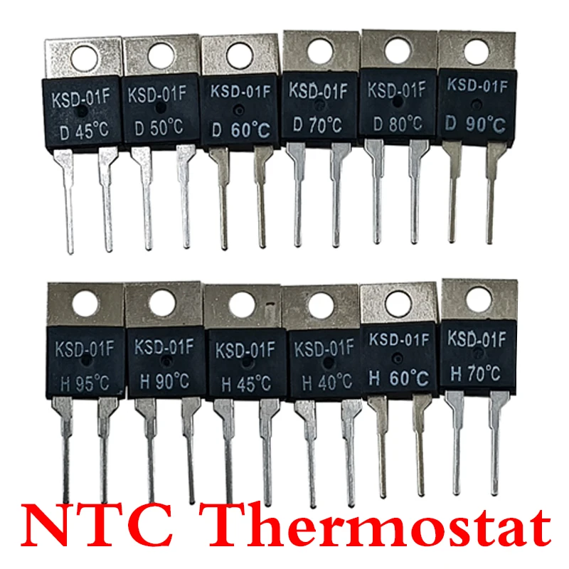 Thermostat Temperature Switch 2/5/10PCS KSD-01F/JUC-31F 0C-150dergree Thermal Fuse Resettable 0C/15C/30C/50C/70C/85C/90C95C100C Thermal Fuse Temperature Switch Resettable Fuse