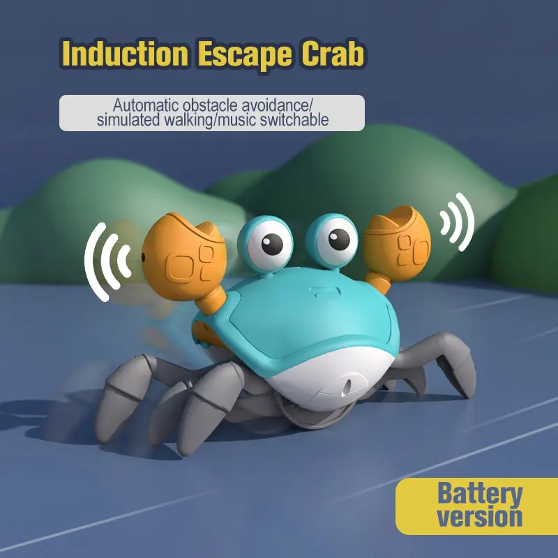 Dancing Crab Escape Crabs Baby Crawling Crab Musical Dancing Moving Toy Run Away Toy for Babies Crawling Interactive Toys 3