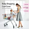 Multifunctional 2-in-1 Baby Shopping Cart Cover Children Highchair Cover with Thickened Soft Cushion Transparent Phone Holder 3