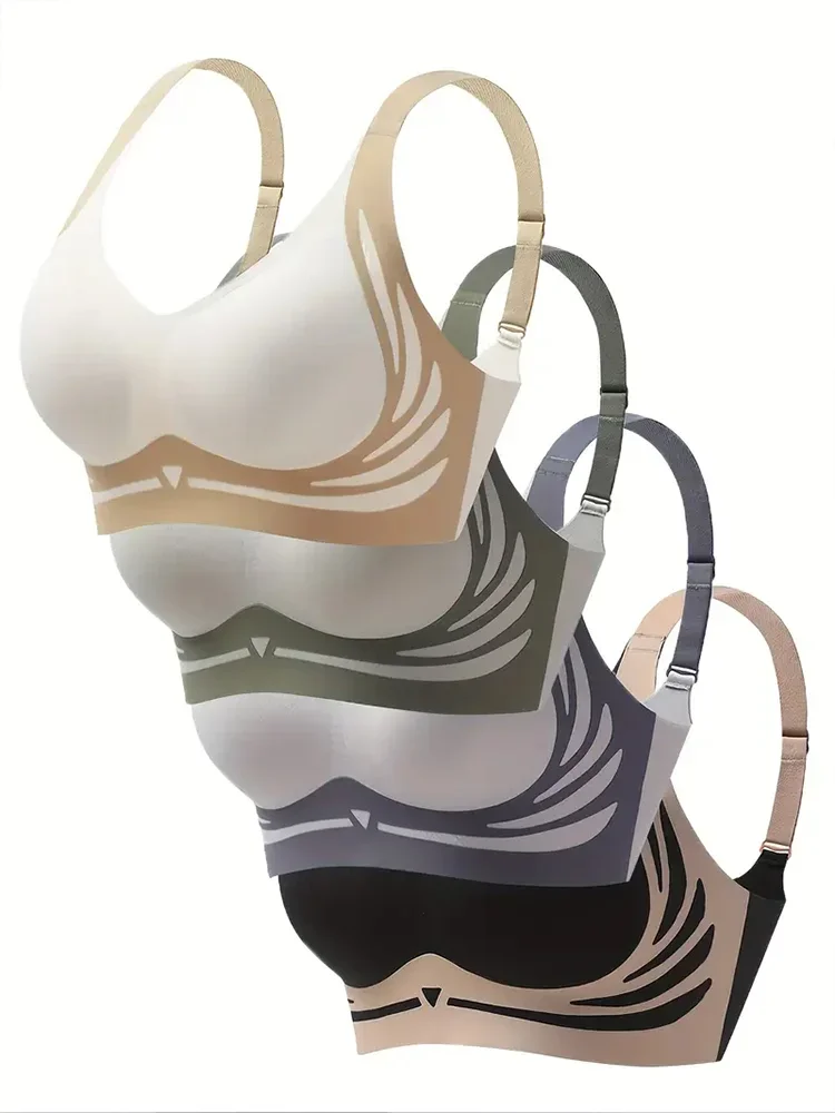 Women's Push-up Gather Wireless Bra Women Gathered Up Soft Support Adjustable Underwear Anti-sagging Seamless Lift-up Bra M-2XL 5