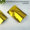 9x13cm 200pcs Golden Matte Aluminum Bags Matt Finish, Heat Seal Mylar Foil Plastic Food Pouch Snack Pack-bag Beef Jerky Storage 1