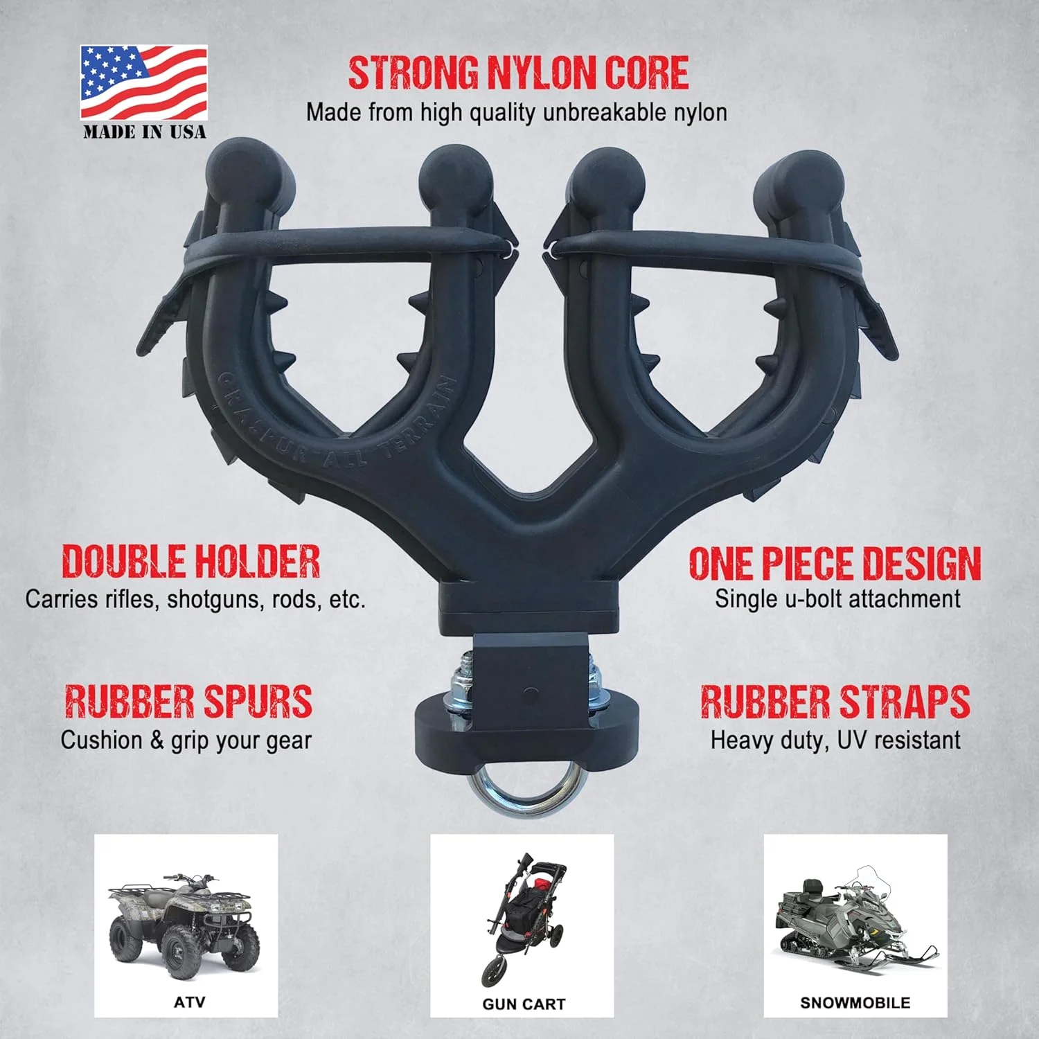  slider image of Dual ATV Gun Rack,