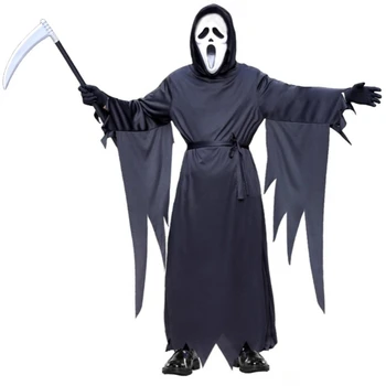 Halloween Adult and child clothing Scream Ghost Dress Up Props Prom Reaper Cosplay Death Costume