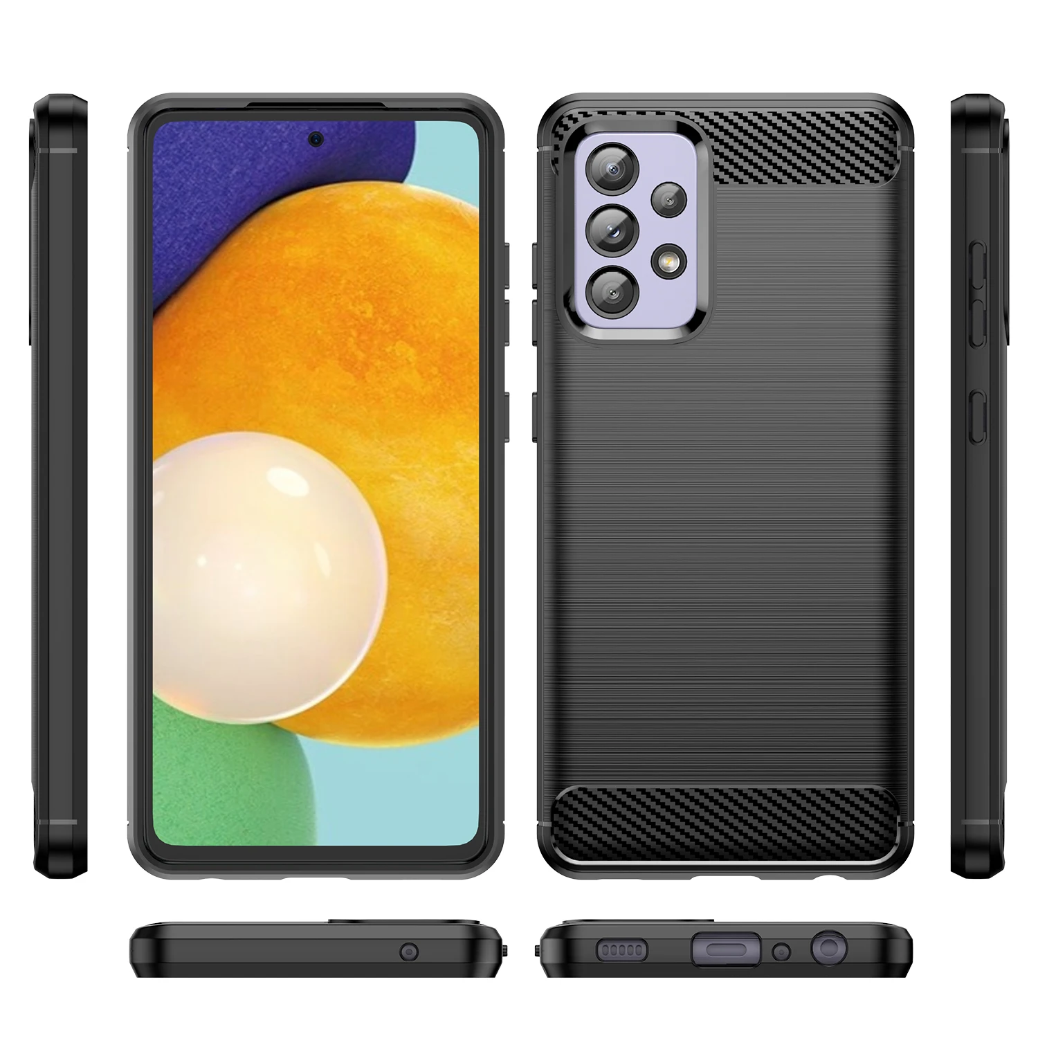 Brushed Carbon Fiber Shockproof Phone Case Cover