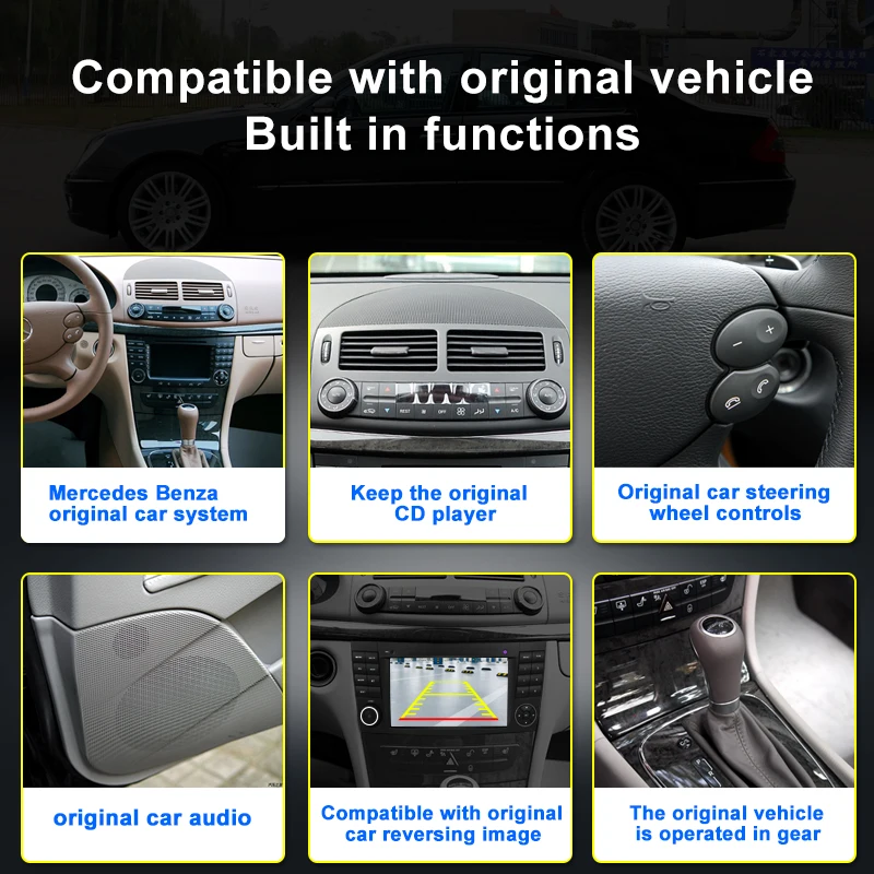 ޸  E Ŭ W211 2002-2008   Ƽ̵  ÷̾, GPS ̼, ȵ̵ 11, 7 ġ, 4G  ī÷