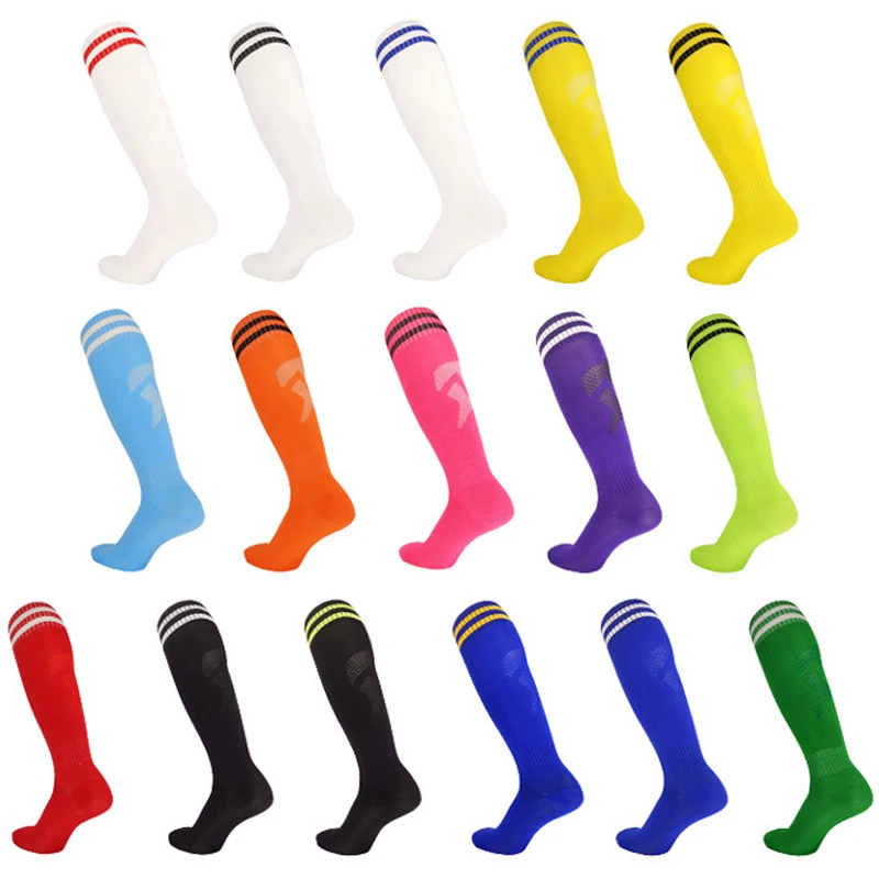 18 Colors Towel Bottom Sports Soccer Socks Adults Kids Breathable Football Club Knee High Training Running Long Stocking