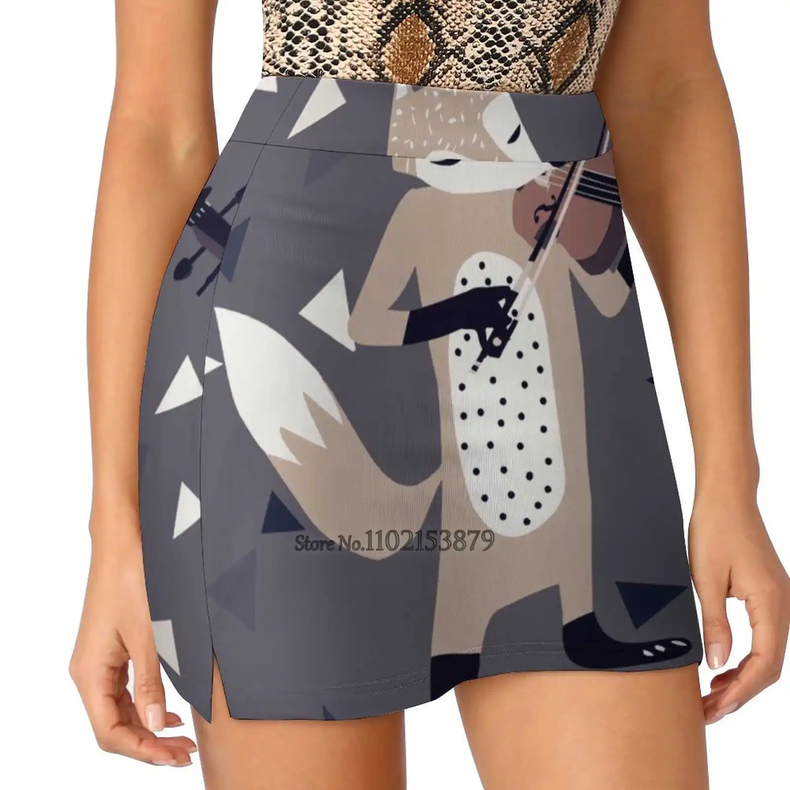 

Женская модная спортивная юбка Foxy с карманами, юбка для бега в стиле скрипки и игры в гольф, Детская музыка