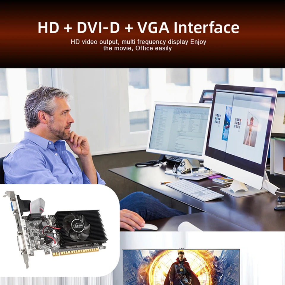 GT210 1GB 64Bit GDDR3 Graphics Cards PCI-E Pcie 2.0 X16 VGA DVI