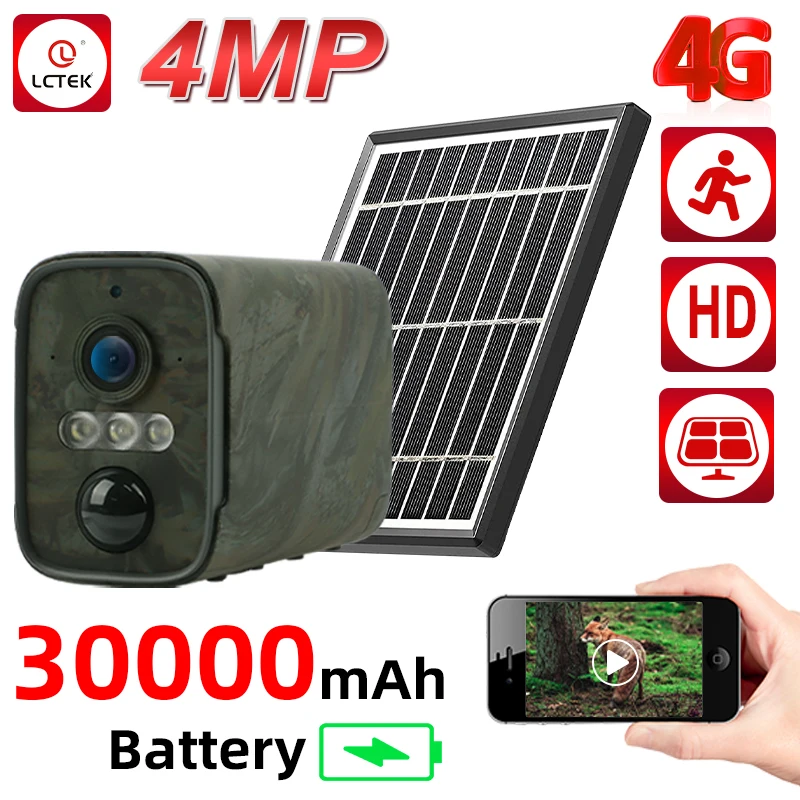 Lclctek 4g Trail Camera 1080p Solar Battery Camera Security Camera