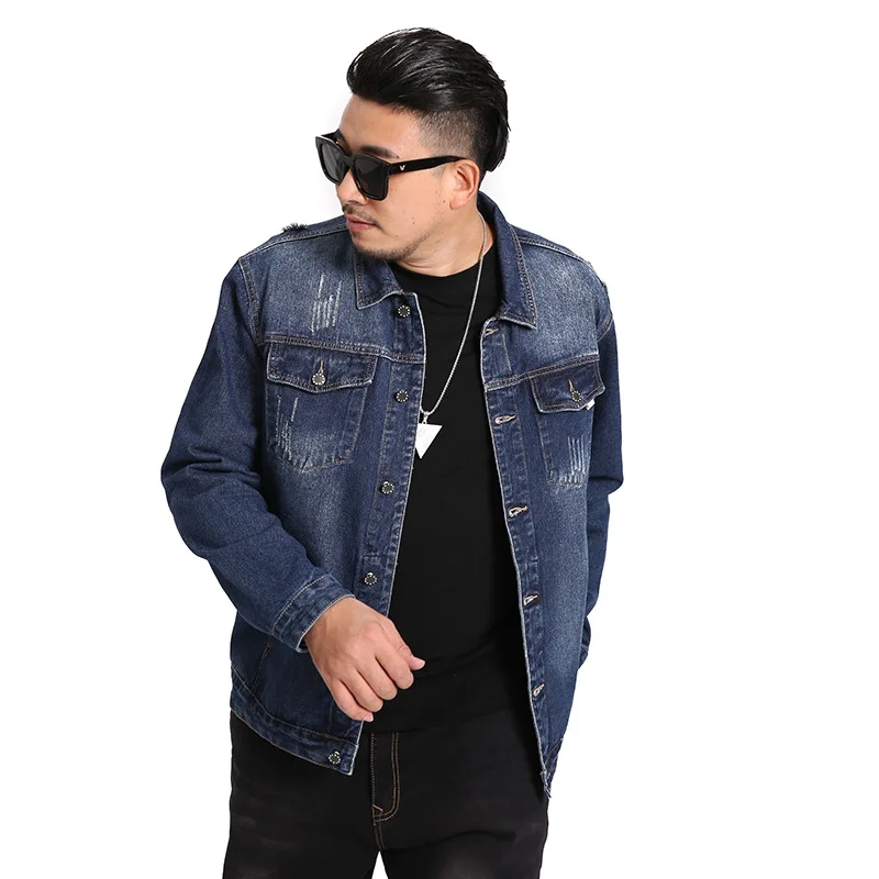 Plus Size 7XL Men's Denim Jacket Autumn 