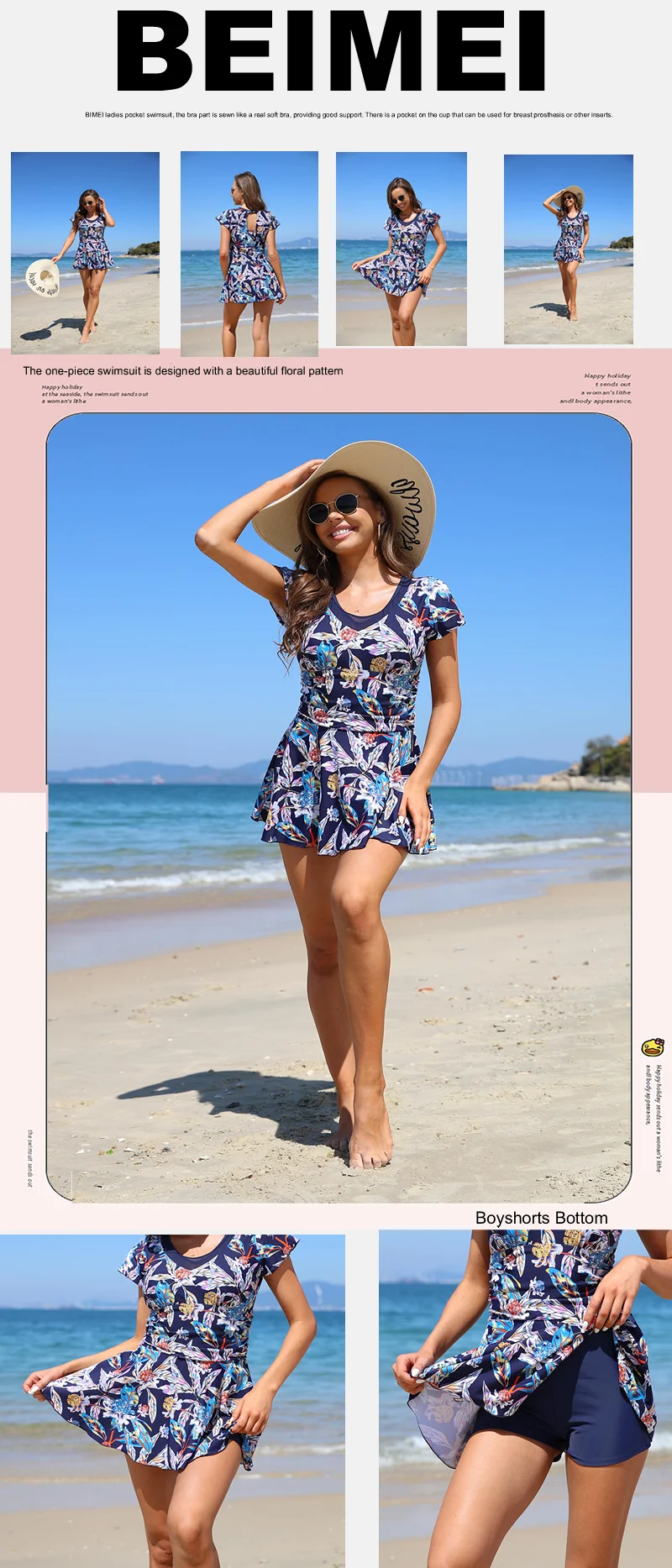 Pocketed Swimwear Mastectomy Swimsuit 008