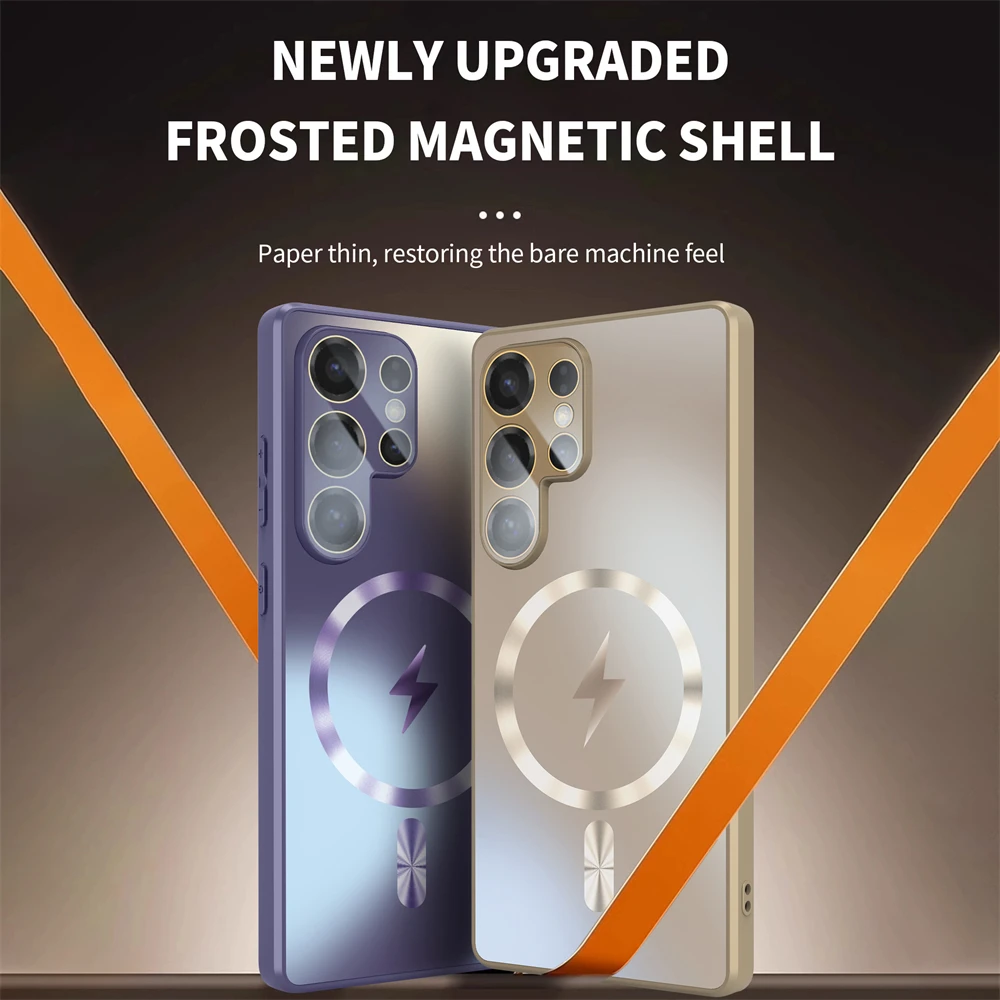 Ultra Thin Titanium Magnetic Glass Lens Protect Phone Case with Matte Finish