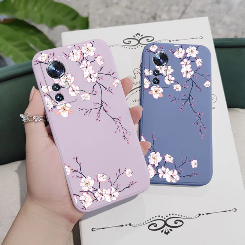 Elegant Plum Blossom Liquid Silicone Phone Case - Premium Protective Cover