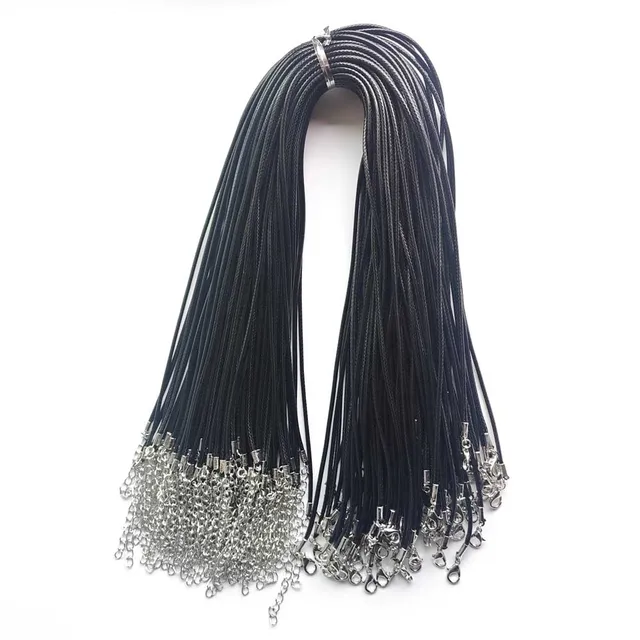 ロブスタークラスプ付きレザーコードネックレス,ジュエリー,長さ2mm,長 