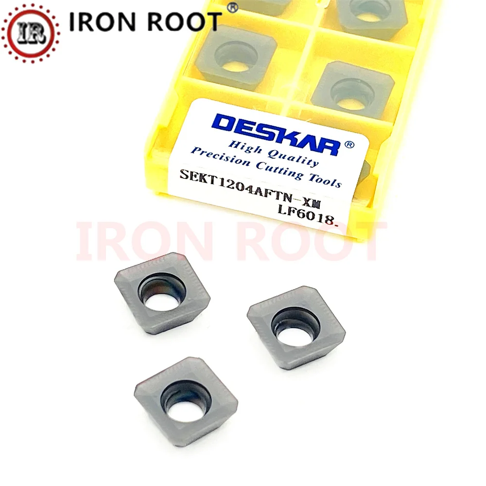 Индексируемая вставка для фрезерного станка DESKAR SEKT1204AFTN LF6018, карбидный токарный инструмент для станка с ЧПУ для держателя инструмента KM12