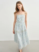 DUSHU Holiday Wave Playful Suspender Dress Suit Short Sleeve Denim Jacket Summer Travel Out of The Film 25DS82739