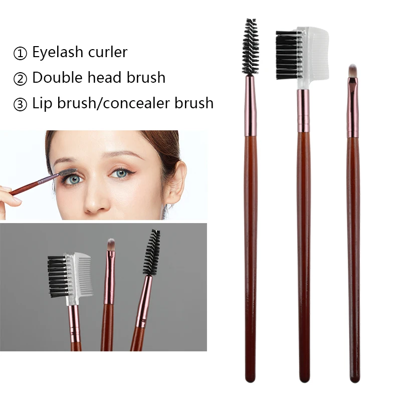 

Double head eyelash brush Brush Mascara wand Lip brush concealer brush False eyelash extension tool Flexible eyebrow brush comb