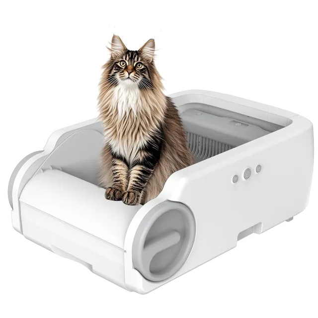 Large capacity anti splash cat litter box, WiFi remote control automatic cleaning cat toilet, intelligent sensing cat litter box 1